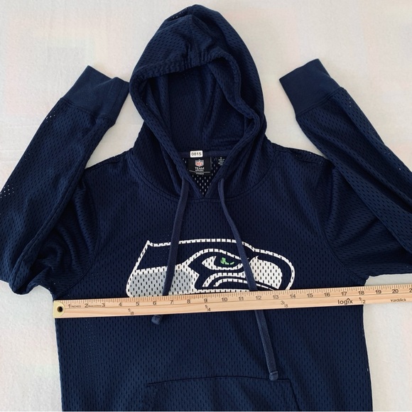 NFL Team Apparel Seattle Seahawks Women's Pullover Hoodie Sweatshirt Navy Size S - Picture 9 of 11